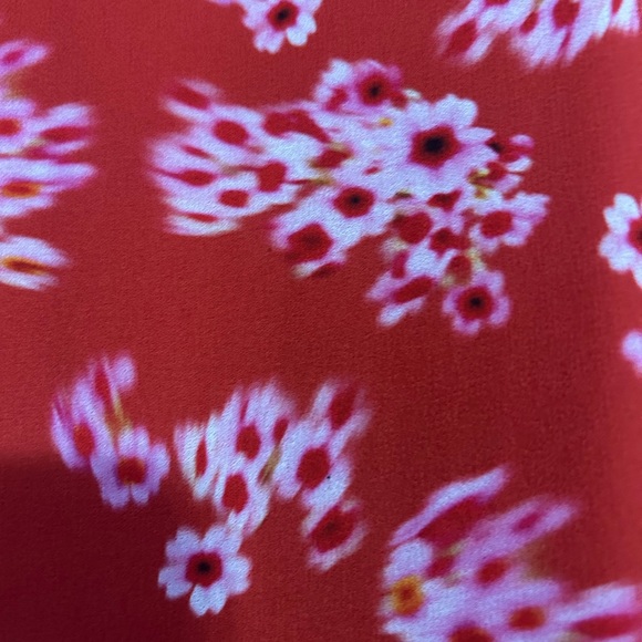 AllSaints All Saints Dela Jasmin Wrap Front Red White Floral Dress 8 AS IS READ - Picture 14 of 14